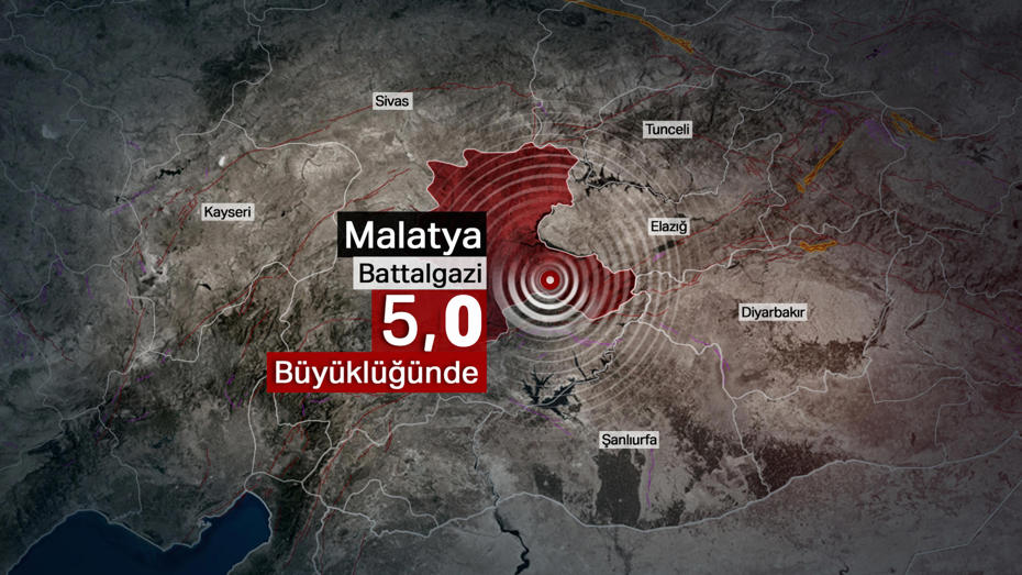 Malatya'da 5 Şiddetinde Deprem Meydana Geldi